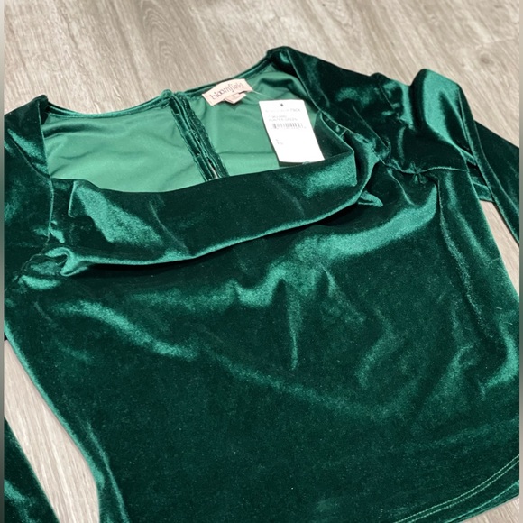 Nordstrom Green Square Neck Velvet Long Sleeve - Picture 3 of 5